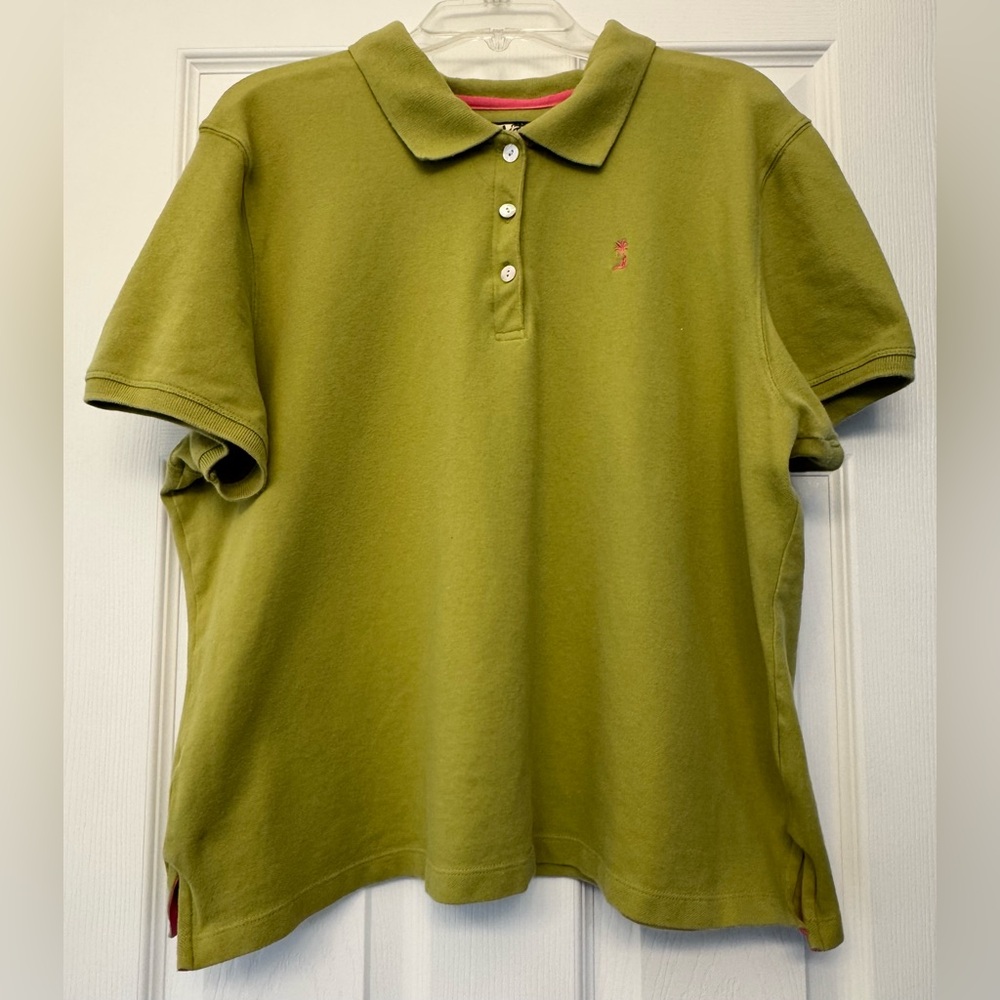 Cropped Pique Polo Shirt SZ XL